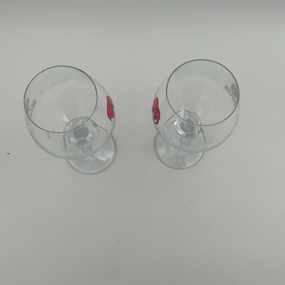 Set Of 2 Delirium Tremens Elephant Trunk Stemware Glasses Belgium Beer 7” - Picture 2 of 7